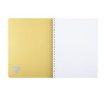 Cahier reliure intégrale Linicolor ESSENCE A4 180 pages petits carreaux couverture plastique polypropyène rainuré - Jaune paille