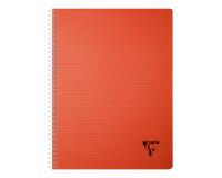 Cahier reliure intégrale Linicolor ESSENCE A4 180 pages petits carreaux couverture plastique polypropyène rainuré - Rouge garance