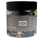 Boîte de 1 000 punaises couleur en laiton - Hauteur de pointe 9mm - 9mm de diamètre - Couleurs assorties