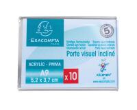 Lot de 10 porte-étiquettes A9 horizontal - Cristal