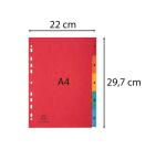 Intercalaires carte lustrée avec onglets imprimés numériques - 5 positions - A4 - Couleurs assorties