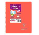 Carnet reliure intégrale enveloppante Koverbook Neon A5 160 pages ligné couverture polypropylène opaque - Assortis