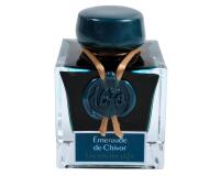Encre 1670 à paillettes dorées 50ml - Vert emeraude