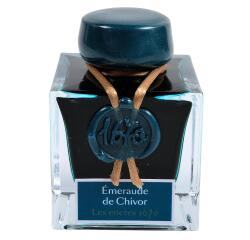 Encre 1670 à paillettes dorées 50ml - Vert emeraude