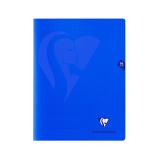 Mimesys cahier piqué 24x32cm 96 pages petits carreaux couverture polypropylène - Bleu marine