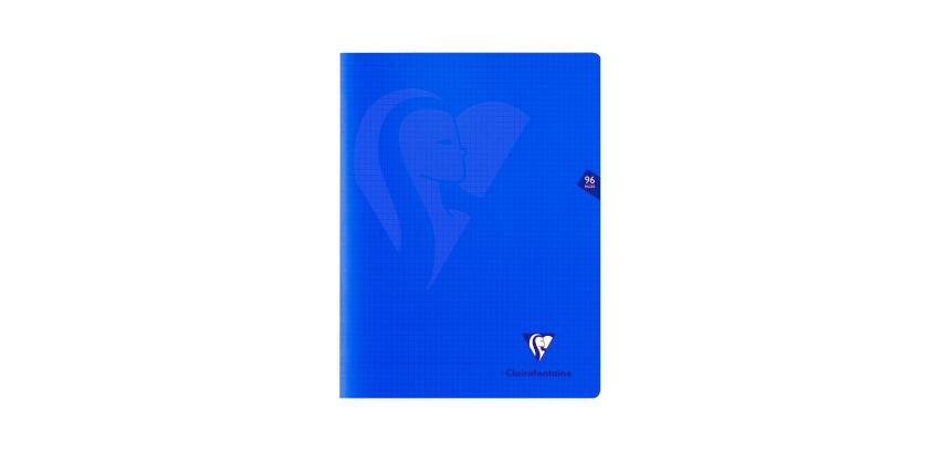 Mimesys cahier piqué 24x32cm 96 pages petits carreaux couverture polypropylène - Bleu marine