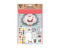 SET DE CORRESPONDANCE, 1 feuille au format A2 (42x59,4cm) + 1 enveloppes au format A4 (22,9x32,4cm) + Stickers - Noël - Multicolore
