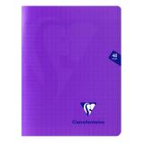 Cahier piqué Mimesys 17x22cm 48 pages grands carreaux couverture polypropylène - Violet