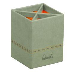 Rhodiaram pennenhouder in Italiaans kunstleer 8x8x11 cm - Celadon