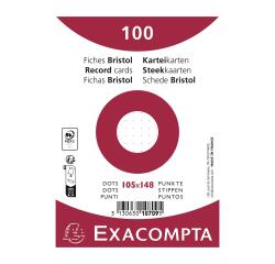 Pak 100 steekkaarten onder film - bristol karton dots niet geperforeerd - 105x148mm - Wit