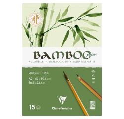 Bamboo, 1-seitig geleimter Block mit 15 Blatt Bambuspapier, A2, 250g