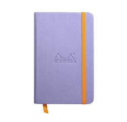 Rhodiarama hardcover notitieboekje 9x14 cm, 96 blad effen ivoorkleurig papier van 90g, sluiting met elastiek - Iris