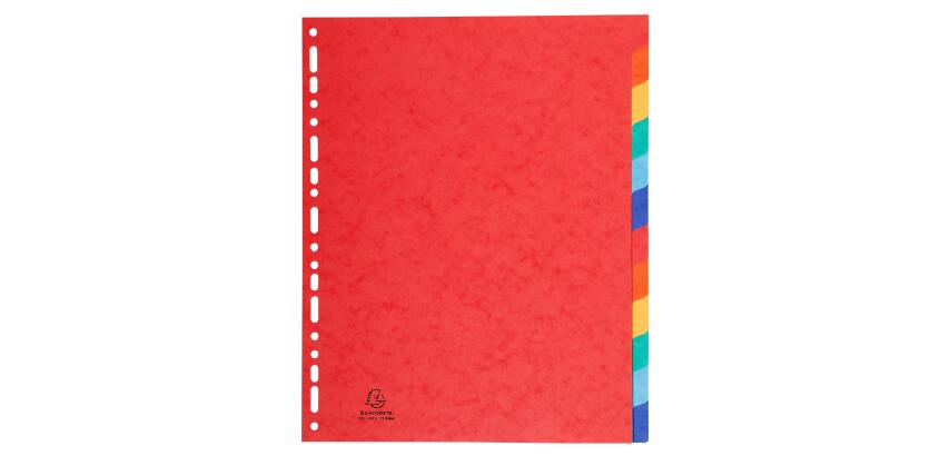 Divider Pressbd Lwght A4+ 12P - Assorted colours