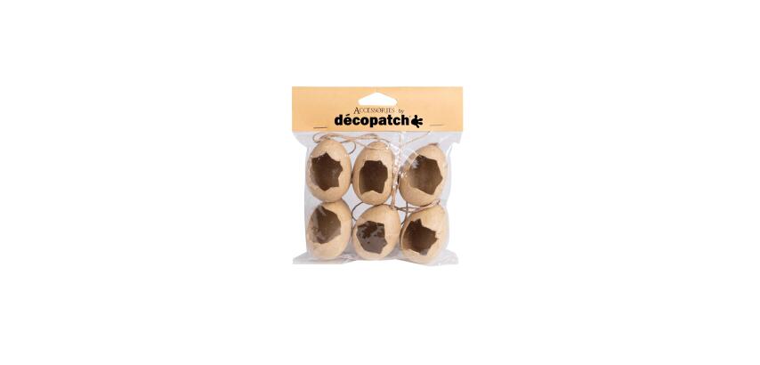 Pack 6 oeufs cassés à suspendre - Kraft