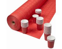Nappe en rouleau papier damassé - 50x1,18m - Rouge