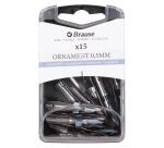 Schachtel mit 15 Ornamentfedern