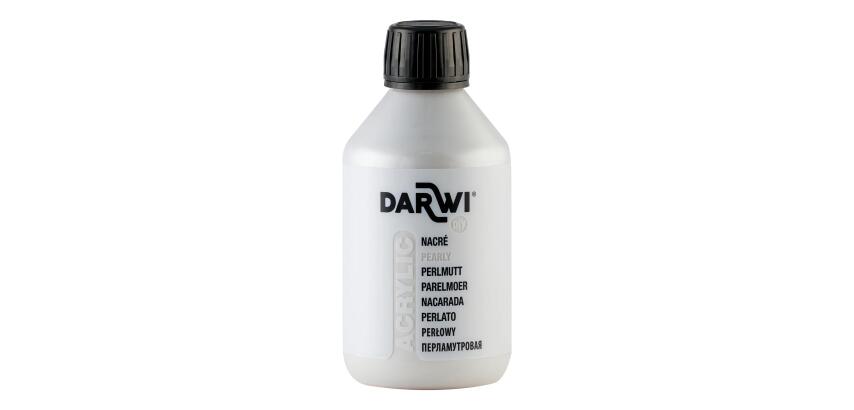 DARWI Perlmutt-Acrylfarbe, Flasche 250ml, Perlmuttweiß - Perlmuttweiß|