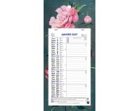 Calendrier mensuel Sophie Adde avec feuillets détachables 13 x 23 cm sur support plaque imprimée 16 x 33 cm 2027 Fleurs - Visuels assortis