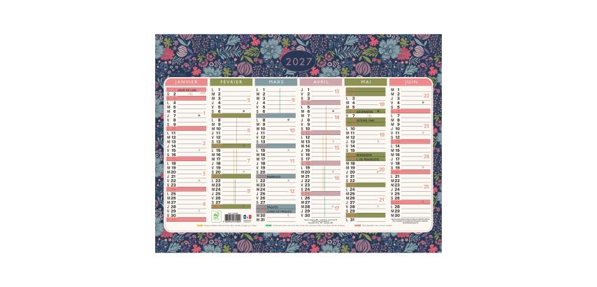Calendrier Mini Labo avec décor recto-verso 43 x 33,5 cm Semestriel 2027