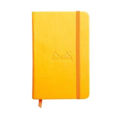 Rhodiarama hardcover notitieboekje 9x14 cm, 96 blad effen ivoorkleurig papier van 90g, sluiting met elastiek - Daffodil