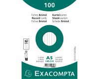 Fichas de cartulina bristol 205 g/m2 - Rayado - 148x210 mm - Blanco