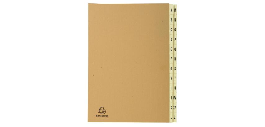 Clasificadores Ordonator ® lomo extensible pestañas impresas Tapa kraft reciclada - Tamaño: 25x33 cm para: A4 - Kraft marrón