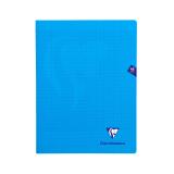 Cahier piqué Mimesys 24x32cm 48 pages grands carreaux couverture polypropylène Couleur aléatoire - Bleu