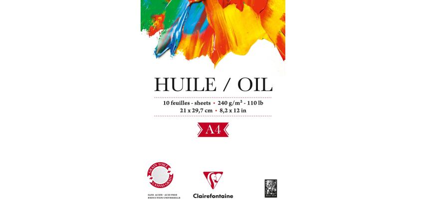 Papier Huile bloc collé 1 côté 10F A4 240g