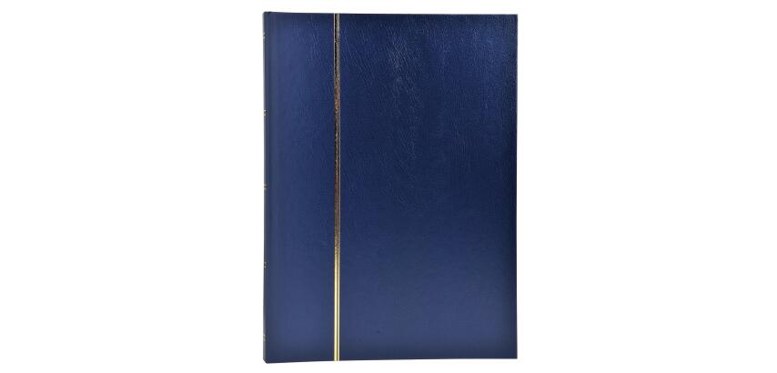 Postzegelalbum met kunstlederen omslag- 48 zwarte bladen - 9 banden - 22 ,5x30,5cm