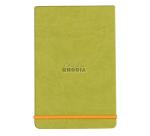 Rhodiarama Webnotepad rembordé rigide A5 192 pages ligné microperforé papier ivoire 90g fermeture élastique - Anis