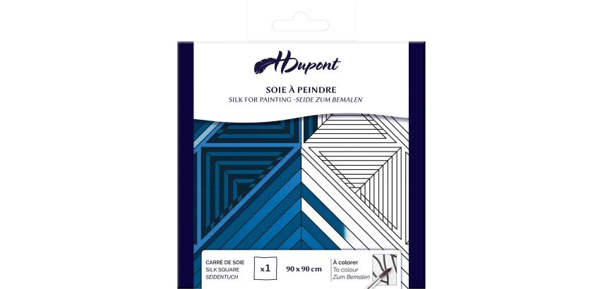 SQUARE 100% silk - 90x90cm Triangles - White