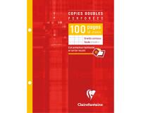 Copies doubles sous étui 17x22cm 100 pages perforées 2 trous grands carreaux