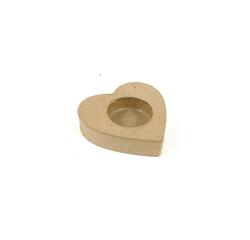 Porte bougie coeur 8,5x8,5x2cm - Kraft