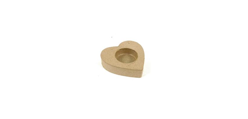 Porte bougie coeur 8,5x8,5x2cm - Kraft