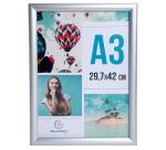 Marco de pared en aluminio - A3 - 450x327x12 mm - Plata