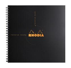 RHODIACTIVE ReverseBOOK wirobound 21x21cm 80sh. sq.5x5 framed 90g - Black