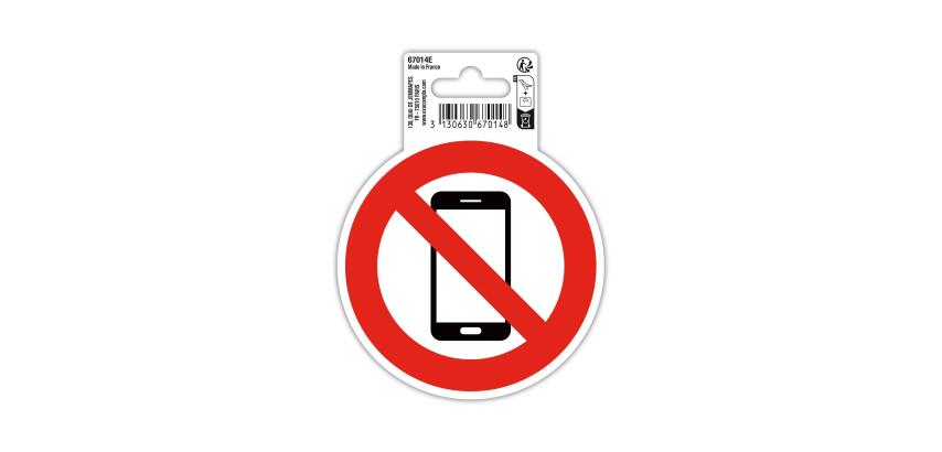 Non-slip adhesive PVC panel No mobile phones 10 cm - Red