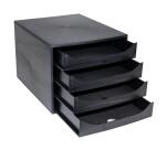 ECOBOX Schubladenbox mit 4 Schubladen - Schwarz