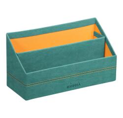 Rhodiarama porte-courrier simili cuir italien 25x10x14 cm - Eau