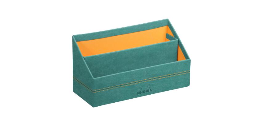 Rhodiarama brievenhouder in Italiaans kunstleer 25x10x14 cm - Eau