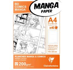 Etui Manga Multitechniek 40 blad 200g A4 (21x29,7cm) raster met 6 verdelingen