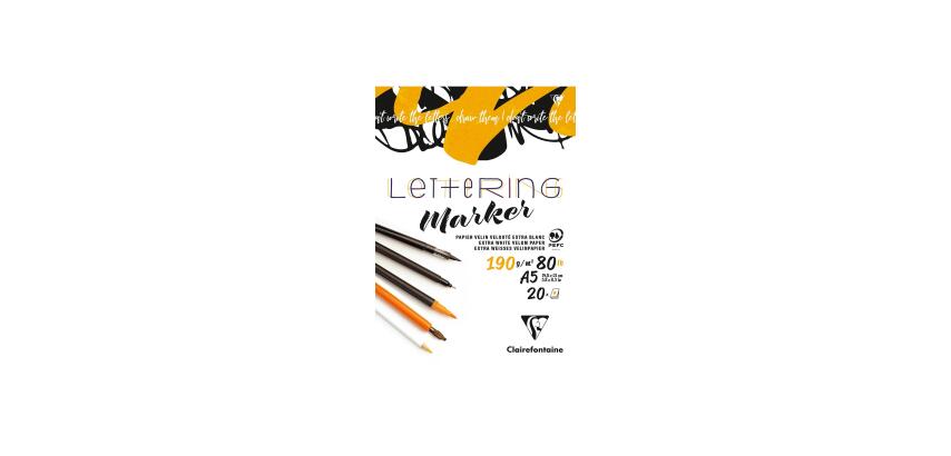 Lettering bloc collé 20F A5 190g