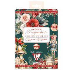 SET DE CORRESPONDANCE THÉMATIQUE, 8 enveloppes Pollen C6 (114x162mm) 120g + 8 cartes pliées 110x155m 185g, Souvenirs de Noël