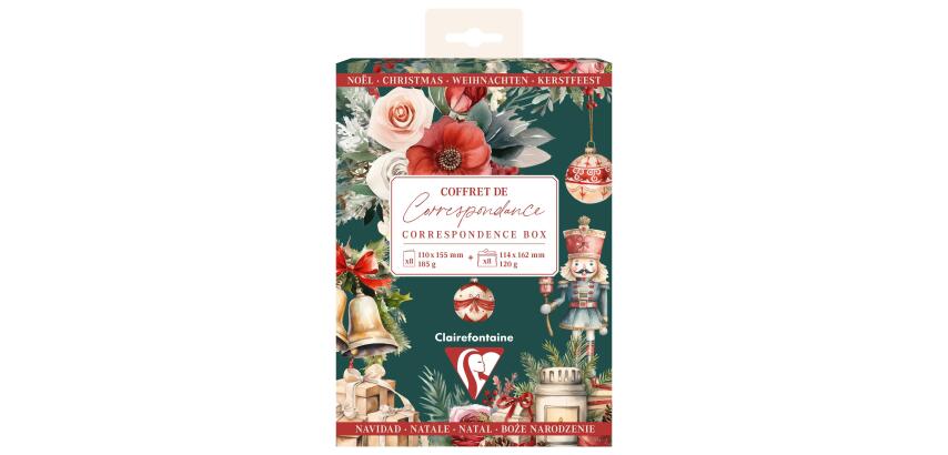 SET DE CORRESPONDANCE THÉMATIQUE, 8 enveloppes Pollen C6 (114x162mm) 120g + 8 cartes pliées 110x155m 185g, Souvenirs de Noël