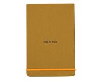 Rhodiarama Webnotepad rembordé rigide 9x14 cm 192 pages ligné microperforé papier ivoire 90g fermeture élastique - Or