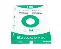 Estuche Exacompta de 100 fichas Exacompta cartulina Bristol - liso sin taladro en el gran lado 75x125mm - Blanco