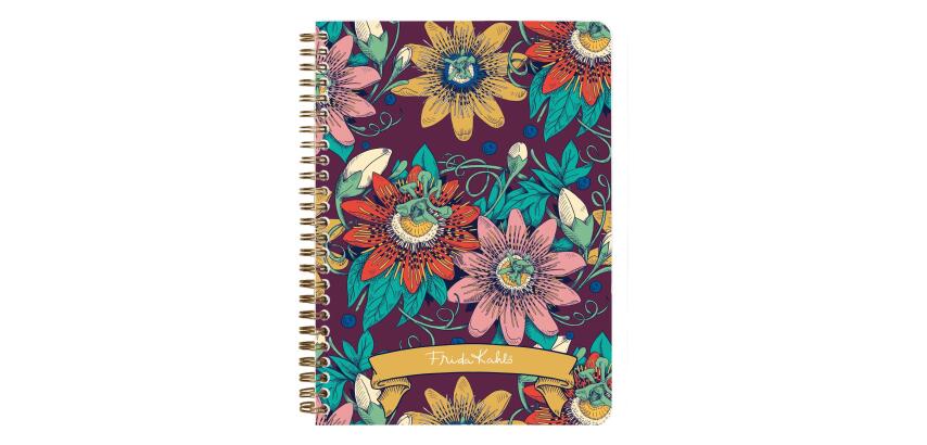 Frida Kahlo, Carnet reliure intégrale A5 14,8x21cm, 148 pages, ligné, ass.