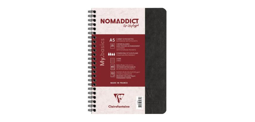 Carnet reliure intégrale à pochettes Age Bag A5 120 pages détachables ligné