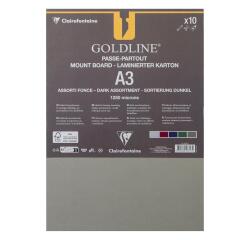 Goldline contrecollé pour passe-partout paquet 10F A3 1,25mm - Assortiment teintes foncées