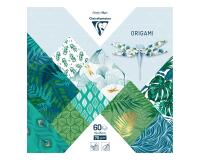 ORIGAMI, Pochette de 60 feuilles 70g/m2 au format 15x15cm - Végétal chic - Multicolore